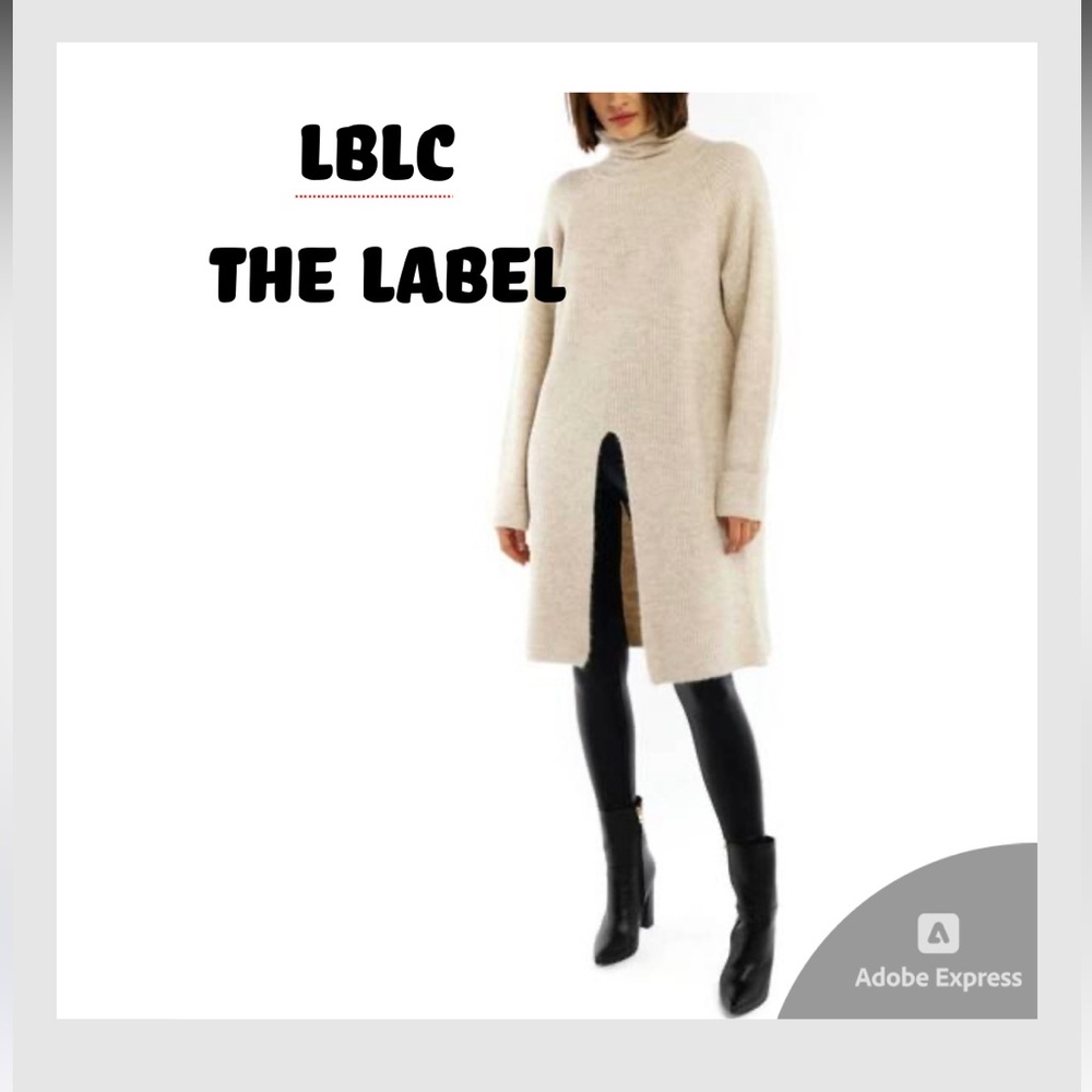 🧣🧣LBLC the label Oatmeal Billy Turtleneck Sweater Dress-NWT🧣🧣